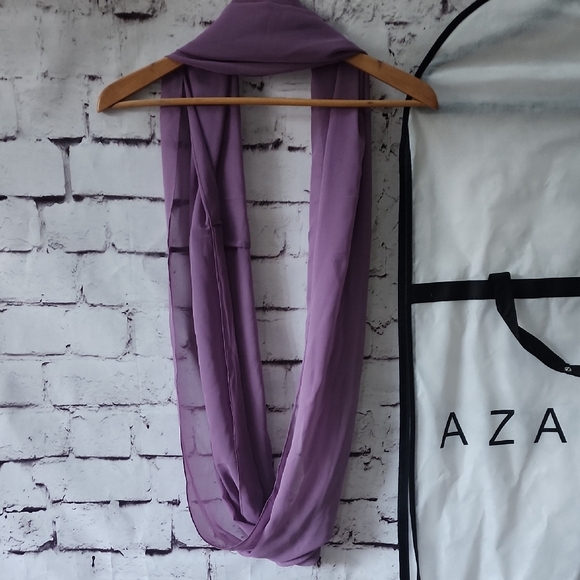 Azazie Bonnie Stretch Wisteria A-Line Pleated Stretch Satin Dress Bridesmaid A6 - Picture 14 of 15